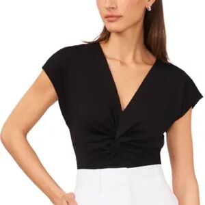 Halogen Size Medium woman’s twist knit top in black
